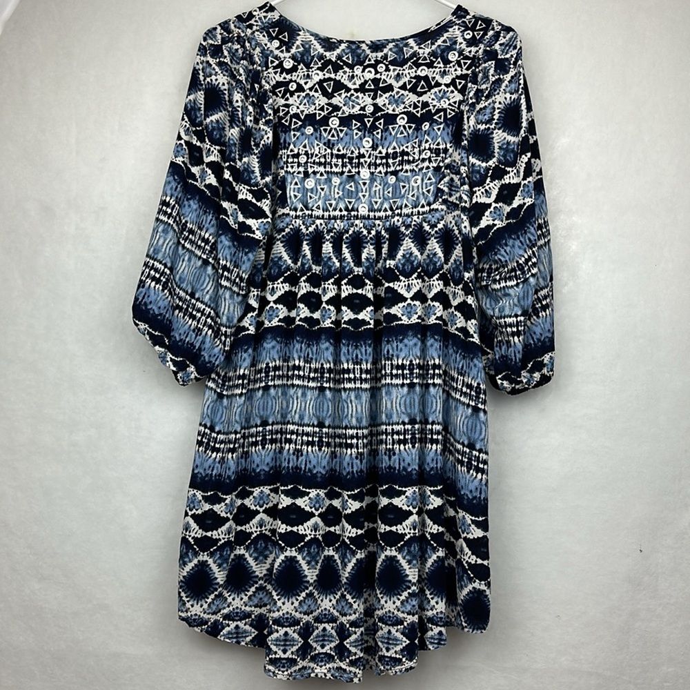 Chelsea & Theodore Boho tunic swim coverup dress 3/4 sleeves Sz Large - Picture 6 of 11